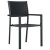 vidaXL Garden Dining Set Black Powder-coated steel, glass, plastic Large