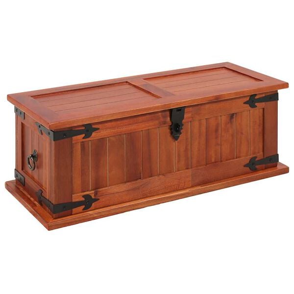 vidaXL Storage Chest Brown Solid Acacia Wood, MDF 23.6 x 9.8 x 8.7 in