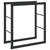 vidaXL Firewood Rack Black 21.7x11.8x24.0" Steel