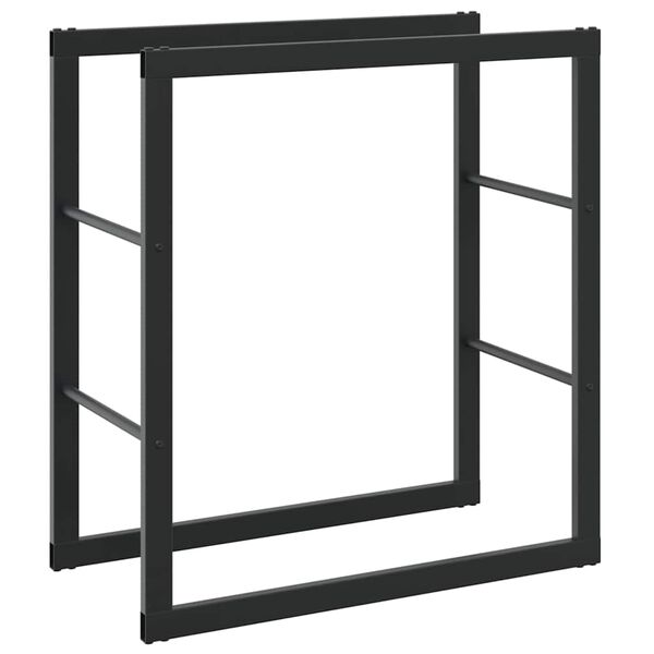 vidaXL Firewood Rack Black 21.7x11.8x24.0" Steel