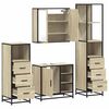 vidaXL Bathroom Furniture Set Sonoma Oak Engineered wood, metal Full Set