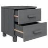 vidaXL Bedside Cabinet Set of 2 Dark Grey Solid Pinewood, MDF