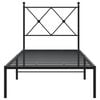 vidaXL Bed Frame Black Powder-Coated Steel Twin Bed Frame Rectangular