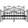 vidaXL Bed Frame Black Powder-Coated Steel King Bed Frame Rectangular