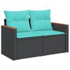 vidaXL Garden Sofa Set Black PE rattan 5 Piece Adjustable Feet