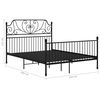 vidaXL Bed Frame Black Powder-coated metal Full Durable Bed Frame