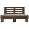 vidaXL Bed Frame Brown Oak Engineered Wood and Metal