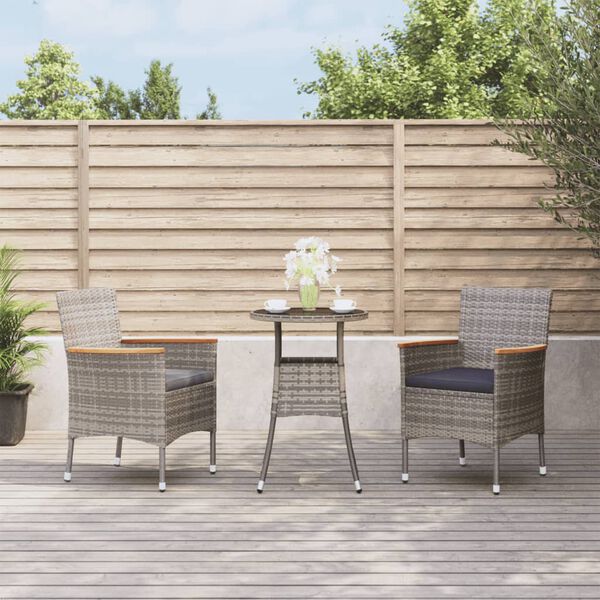 vidaXL Garden Bistro Set Grey