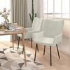 vidaXL Dining Chair Set of 2 Cream Velvet, metal, plywood Standard