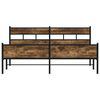 vidaXL Bed Frame Smoked Oak Steel, Engineered Wood Super King Bed Frame