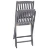 vidaXL Outdoor Chair Set of 6 Grey washed Solid acacia wood, polyester