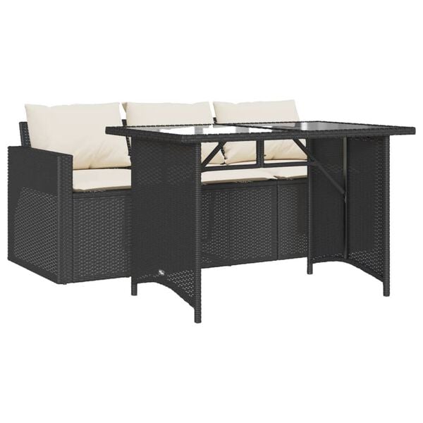 vidaXL Garden Dining Set Black, Cream White
