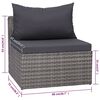 vidaXL Garden Lounge Set Grey Poly rattan Large Removable Covers