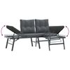 vidaXL Bench Set Black, Anthracite Powder-coated steel, polyester Large