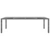 vidaXL Garden Table Gray Poly rattan, powder-coated steel, tempered glass
