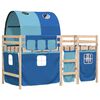vidaXL Kids'Loft Bed Blue Solid Pine wood Twin Kids'Loft Bed