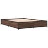 vidaXL Bed Frame Brown Oak Engineered wood King Durable Bed Frame