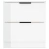 vidaXL Bedside Cabinet Set of 2 High gloss white Engineered wood Medium