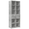 vidaXL Storage Cabinet Concrete grey Engineered wood Tall