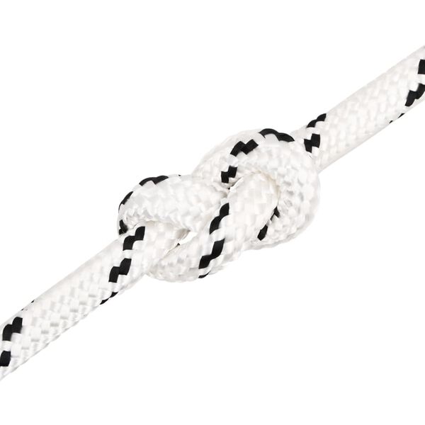 vidaXL Braided Boat Rope White 0.63 "x164.0 ' Polyester