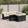 vidaXL Garden Sofa Set Black, Cream White