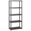 vidaXL Storage Shelf 5-Tier Black 111.8x15.0x66.9" Plastic (4x147684)