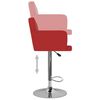 vidaXL Bar Stool Set of 2 Red Faux leather, steel