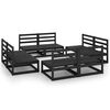 vidaXL Garden Lounge Set Black Solid Pine Wood Medium Modular