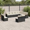vidaXL Garden Sofa Set Black PE rattan Large Modular Garden Sofa Set