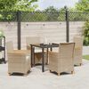 vidaXL Garden Dining Set 5 pcs Beige Poly Rattan