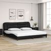 vidaXL Bed Frame Black Faux leather, metal, solid pine wood, plywood