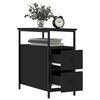 vidaXL Bedside Cabinet Set of 2 Black Engineered wood, Iron