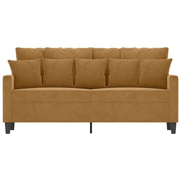 vidaXL 2-Seater Sofa Brown Velvet, Metal, Textilene, Foam Medium