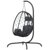 vidaXL Hanging Egg Chair Anthracite Poly Rattan, Powder-Coated Steel