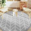 vidaXL Outdoor Carpet Grey Polypropylene (PP) Ø78.7 in Portable