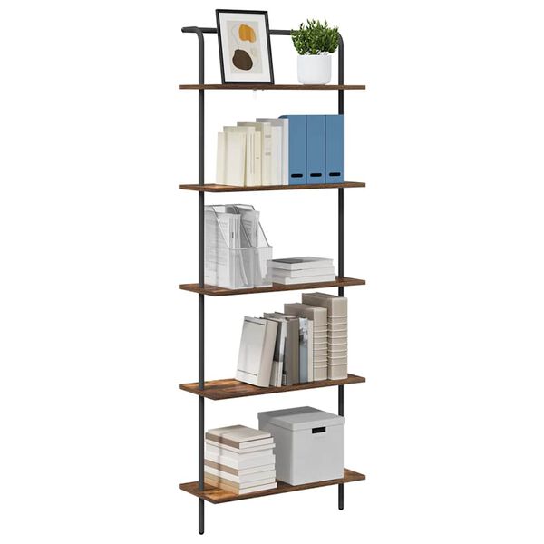 vidaXL Bookshelf Smoked oak 60 x 24 x 168 cm Engineered wood
