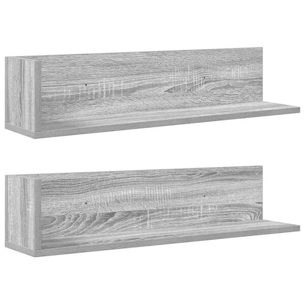 vidaXL Wall Shelf Gray Sonoma Engineered Wood 29.5 in Wall Shelf