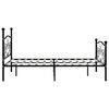 vidaXL Bed Frame Black Metal, Plywood Full Classic/Traditional