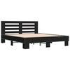 vidaXL Bed Frame Black Engineered wood, metal, plywood Double Durable