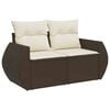 vidaXL Garden Sofa Set Brown, Cream White