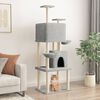 vidaXL Cat Tree Light Grey Engineered wood, Plush, Sisal 70.9 in Tall