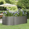 vidaXL Garden Raised Bed Grey Powder-coated steel Large Durable