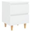 vidaXL Bed Cabinet Set of 2 Glossy White Engineered Wood, Solid Pinewood