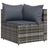 vidaXL Patio Lounge Set Gray PE rattan, powder-coated steel, tempered glass