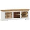 vidaXL TV Cabinet Brown and white Solid mango wood Standard TV Cabinet