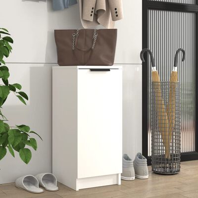 vidaXL Shoe Cabinet White 11.8"x13.8"x27.6" Engineered Wood