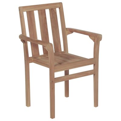vidaXL Stackable Patio Chairs 2 pcs Solid Teak Wood