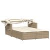 vidaXL Double Sun Lounger Beige, Cream White