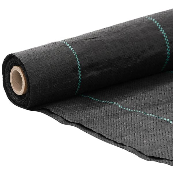 vidaXL Weed Membrane Black with green stripes 100% Polypropylene Large