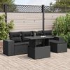 vidaXL Garden Sofa Set Black PE rattan Large Adjustable Armrests